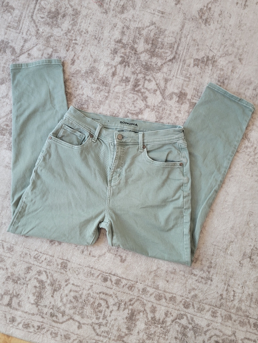 Sonoma Boyfriend Jeans Womens Size 4 Light Sage Green